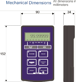 TR150 Crane Scale Dimensions